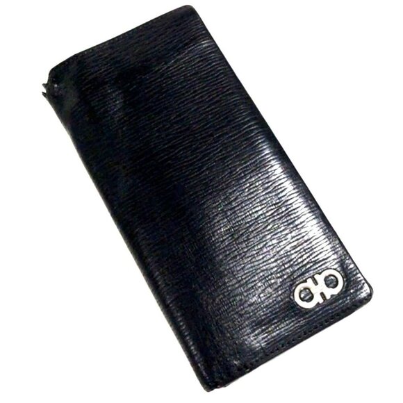 Salvatore Ferragamo Leather Gancini Long Black Bi-Fold Wallet – Luxury, Timeless - Picture 1 of 17